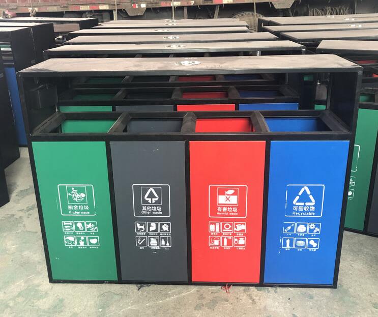 四川钢制垃圾桶，四分类垃圾桶
